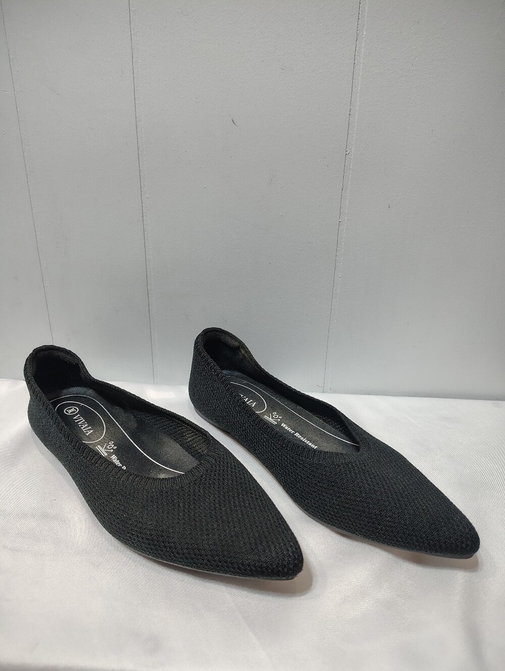VIVAIA Aria 5° Function Black Pointed Water Repellent Ballet Flats US 9/9.5 40.5